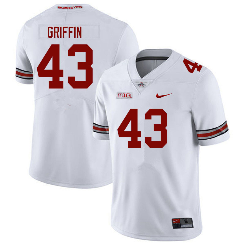 Ohio State Buckeyes #43 Diante Griffin College Football Jerseys Sale-White